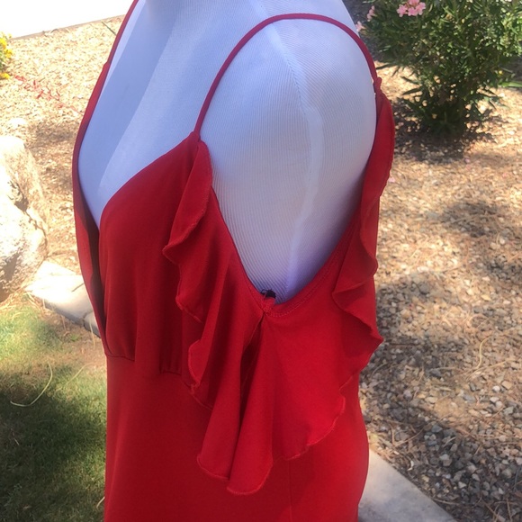 PS PerSeption Beautiful Asymmetrical Red Dress with Spaghetti Straps!! Size 1X - Picture 11 of 11